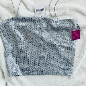 Sequen crop top fully lined with tiny straps size large